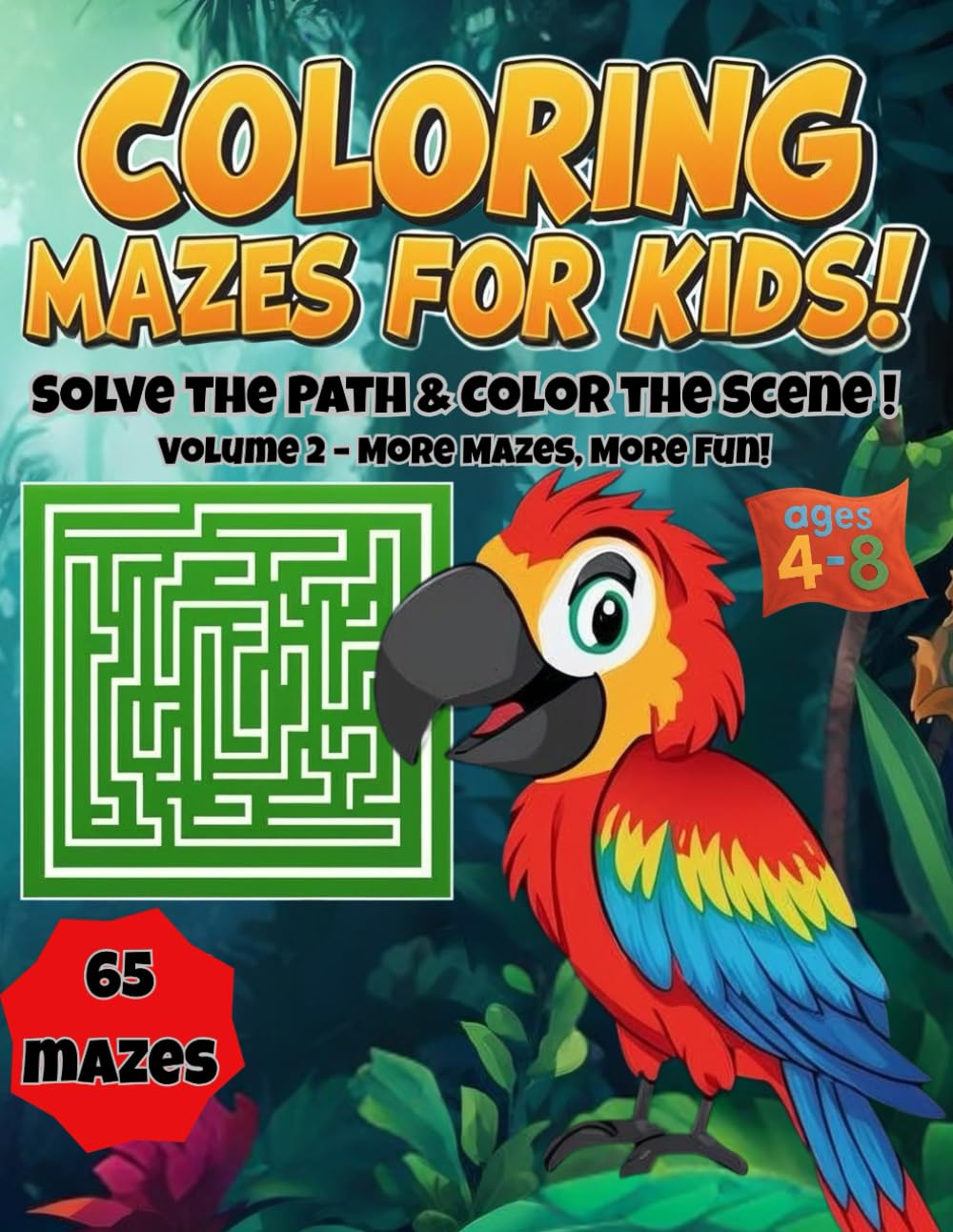 Coloring Mazes For Kids II: Solve the path