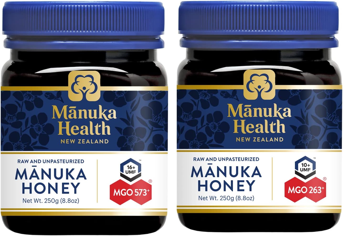Manuka Honey UMF 10+/MGO 263+ 8.8oz and UMF 16+/MGO 573+ 8.8oz Authentic Raw Honey Set
