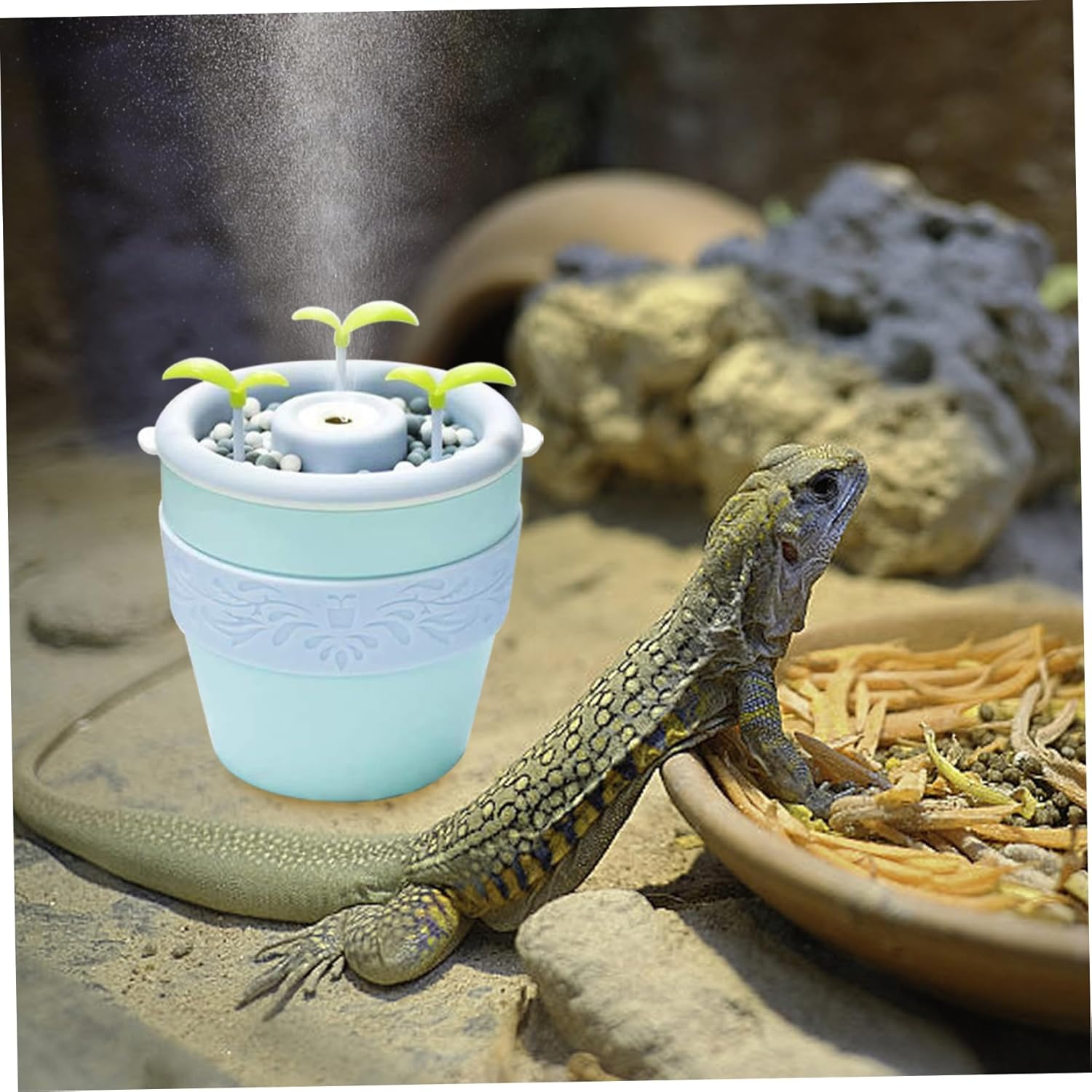 Reptile Humidifier Fogger 200ml USB Cool Mist Maker with Auto Shut Off Silent Cute Design for Lizard Snake Gecko Tortoise