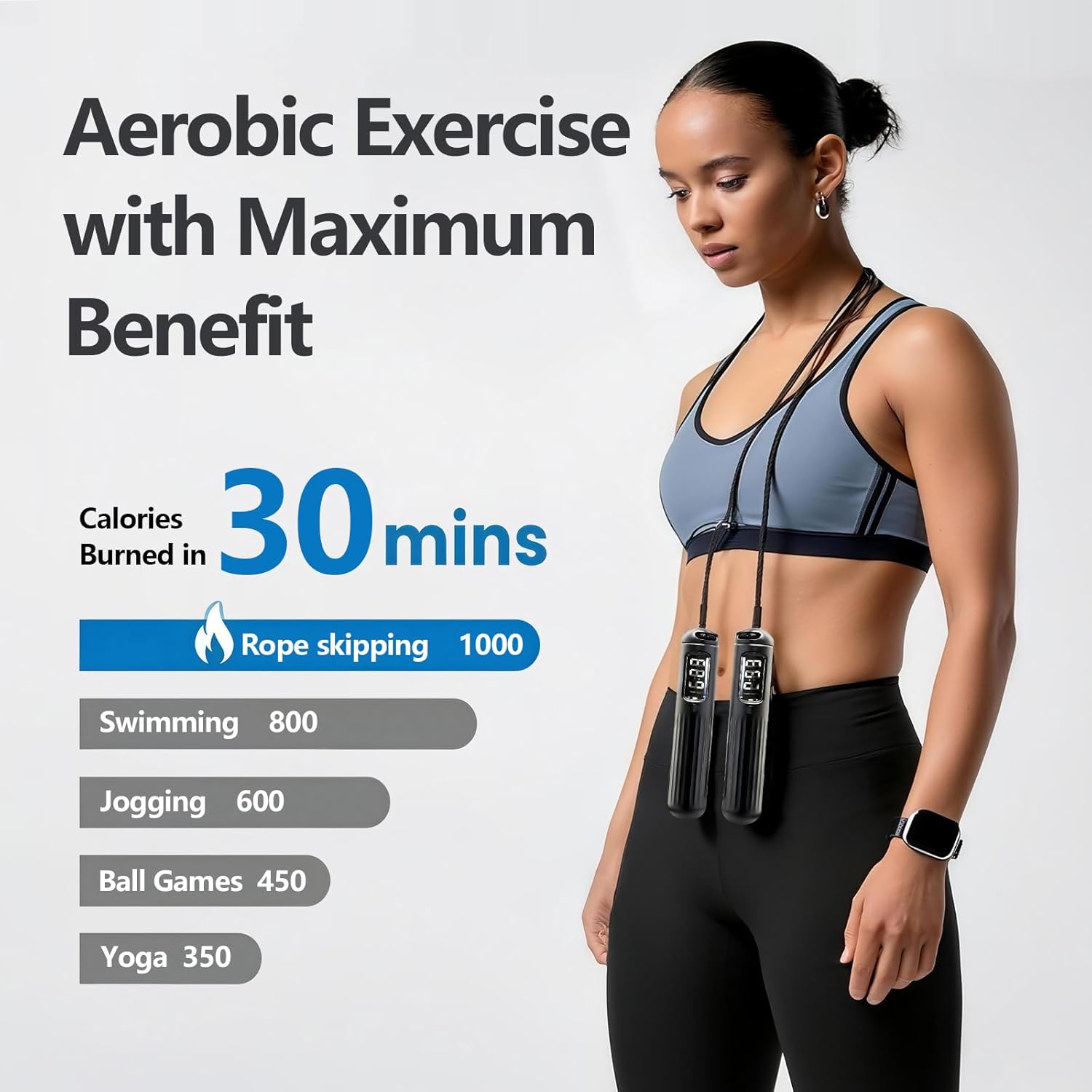 Smart Jump Rope,Cordless Jump Rope with LCD Display Counter,APP Data Analysis,Cordless Ball Counterweight Skipping Rope,Suitable for Women, Men, all Age Groups Adjustable Skipping Rope