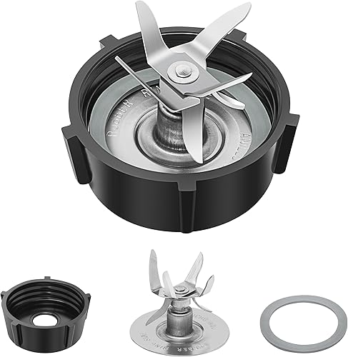 Piezas de repuesto para licuadora Oster - Hoja de acero inoxidable de 6 puntos con tapa de base de tarro y 1 junta tórica para Oster y Osterizador