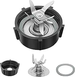 Peças de reposição do liquidificador para liquidificador Oster - Lâmina de aço inoxidável de 6 pontos com tampa de base de pote e 1 peça de vedação de anel O para liquidificador Oster e Osterizer