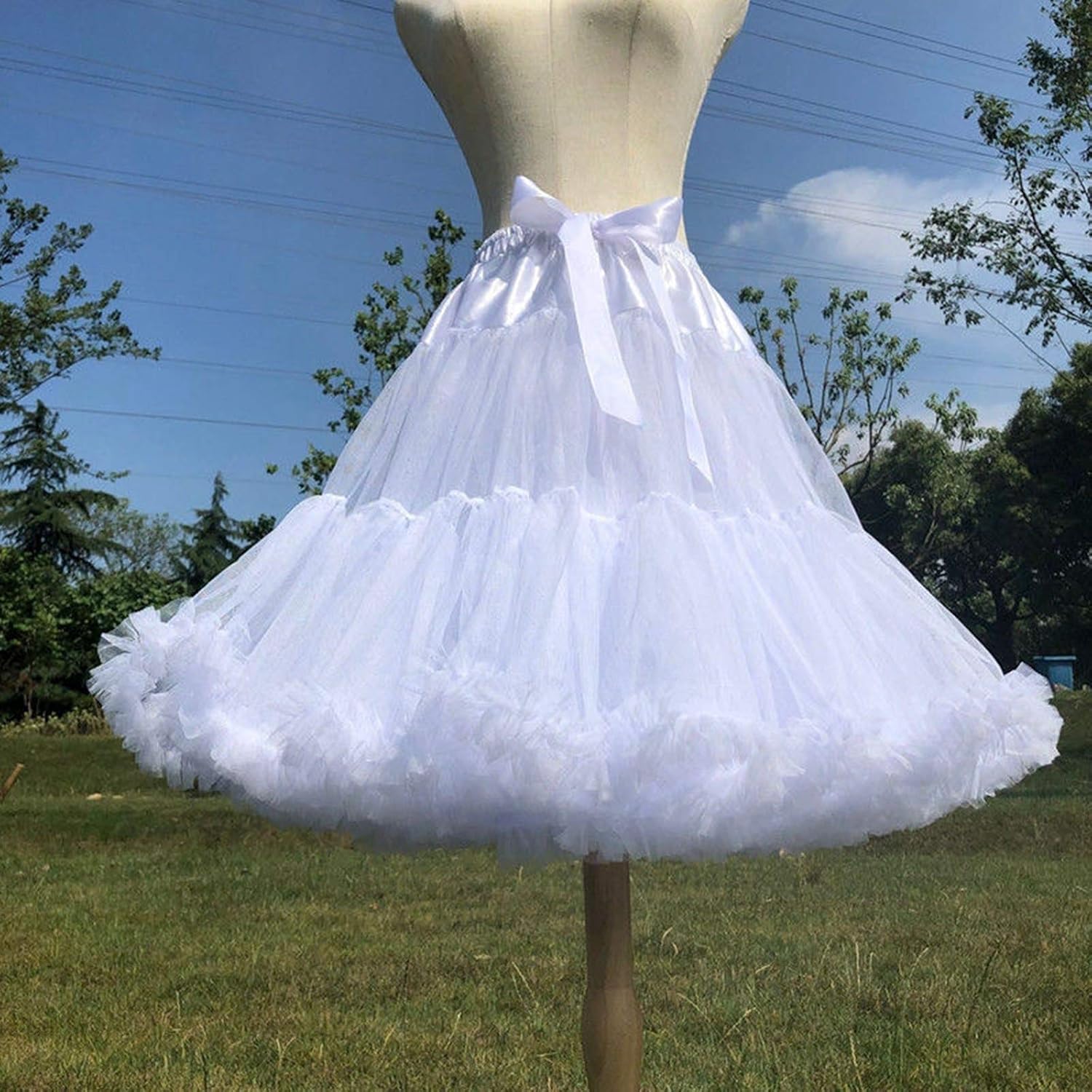 Colyanda Womens 3-Layered Pleated Tulle Petticoat Tutu Puffy Party Cosplay Skirt