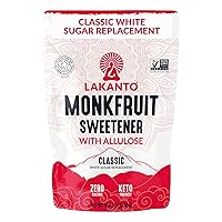 Vista 1 de Lakanto Classic Monk Fruit Sweetener With Allulose, White Sugar Substitute From Monk Fruit Extract for Baking, Coffee & Tea, Gluten Free, Zero