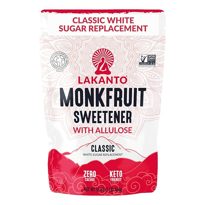 Lakanto Classic Monk Fruit Sweetener With Allulose, White Sugar Substitute