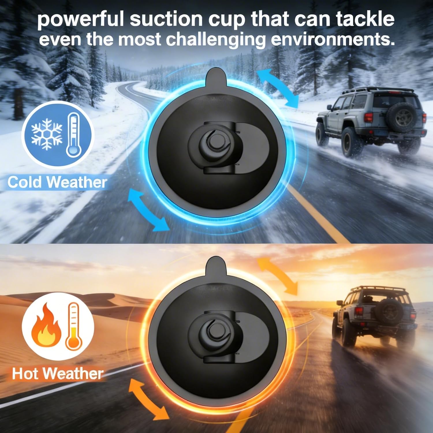 Starlink Mini Mount, Portable Strong Suction Cup for Car Sunroof Truck RV Boat Roof, 2-in-1 Silicone Protective Case Cover, Zero Signal Loss, 4 Suction Cups & 2 Carabiners