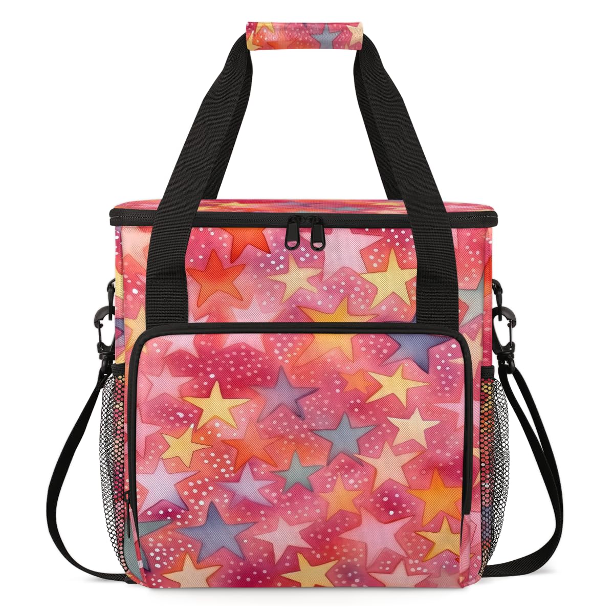 Rainbow Star Coffee Maker Carrying Bag, Portable Travel Storage Tote Bag Compatible with K-Mini or K-Mini Plus, Single Serve Coffee Brewer Carrying Case with Multiple Pockets & Shoulder Strap