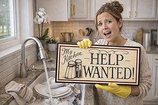 Funny Kitchen Sign Wall Decor, Help Wanted Sign, Coffee Bar Sign, Rustic Farmhouse Kitchen Decor, Vintage Wooden Kitchen Sign, Coffee Station Decor, Funny Kitchen Wall Art, Gift for Coffee Lovers.