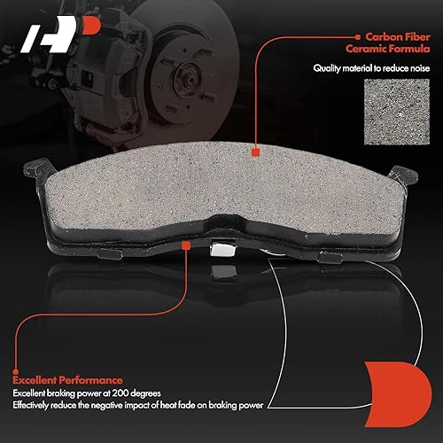 Miniatura 7 de A-Premium Rotores de freno de disco perforados y ranurados delanteros de 10.11 pulgadas (10.118 in) + kit de pastillas de cerámica compatible con