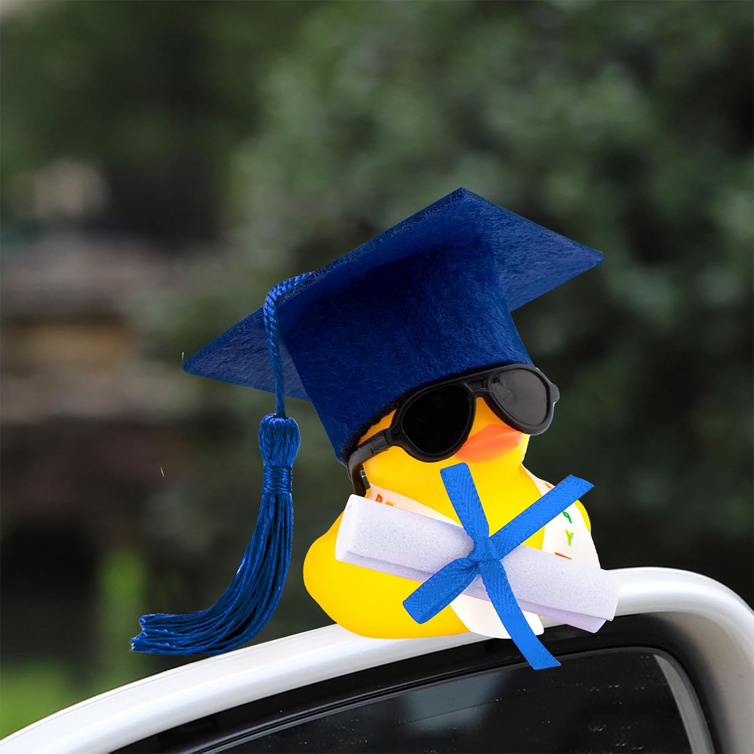 wonuu Rubber Duck Car Decoration Color Graduation Gift, Graduation Sash Certificate for Associate, Bachelor, Graduates, Master, Doctor, Blue