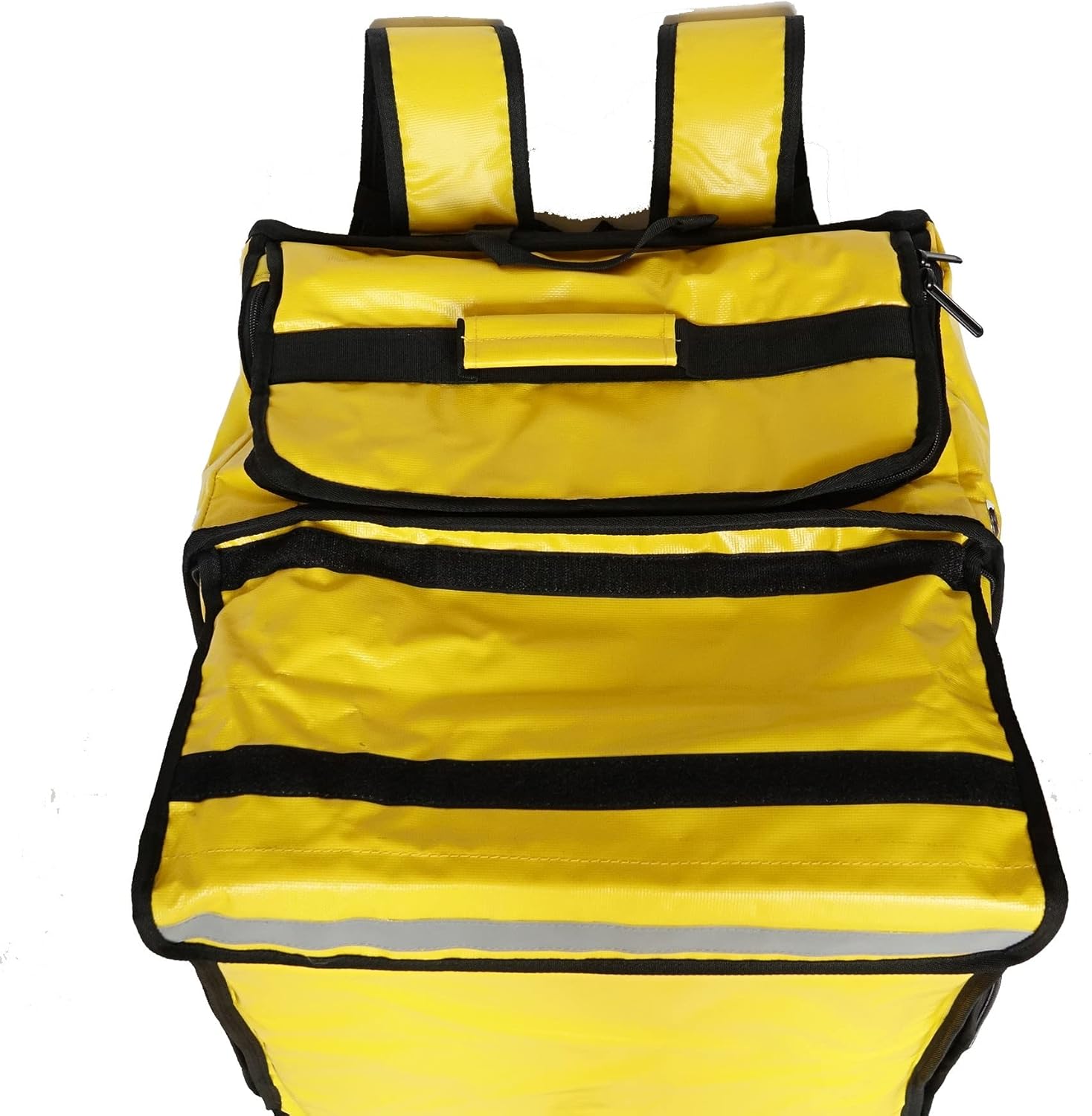 PK-GV: Extendable Food Delivery Rucksacks, Flexible Pizza Takeaway Bags, Delivery Backpacks with Cup Holders,Yellow