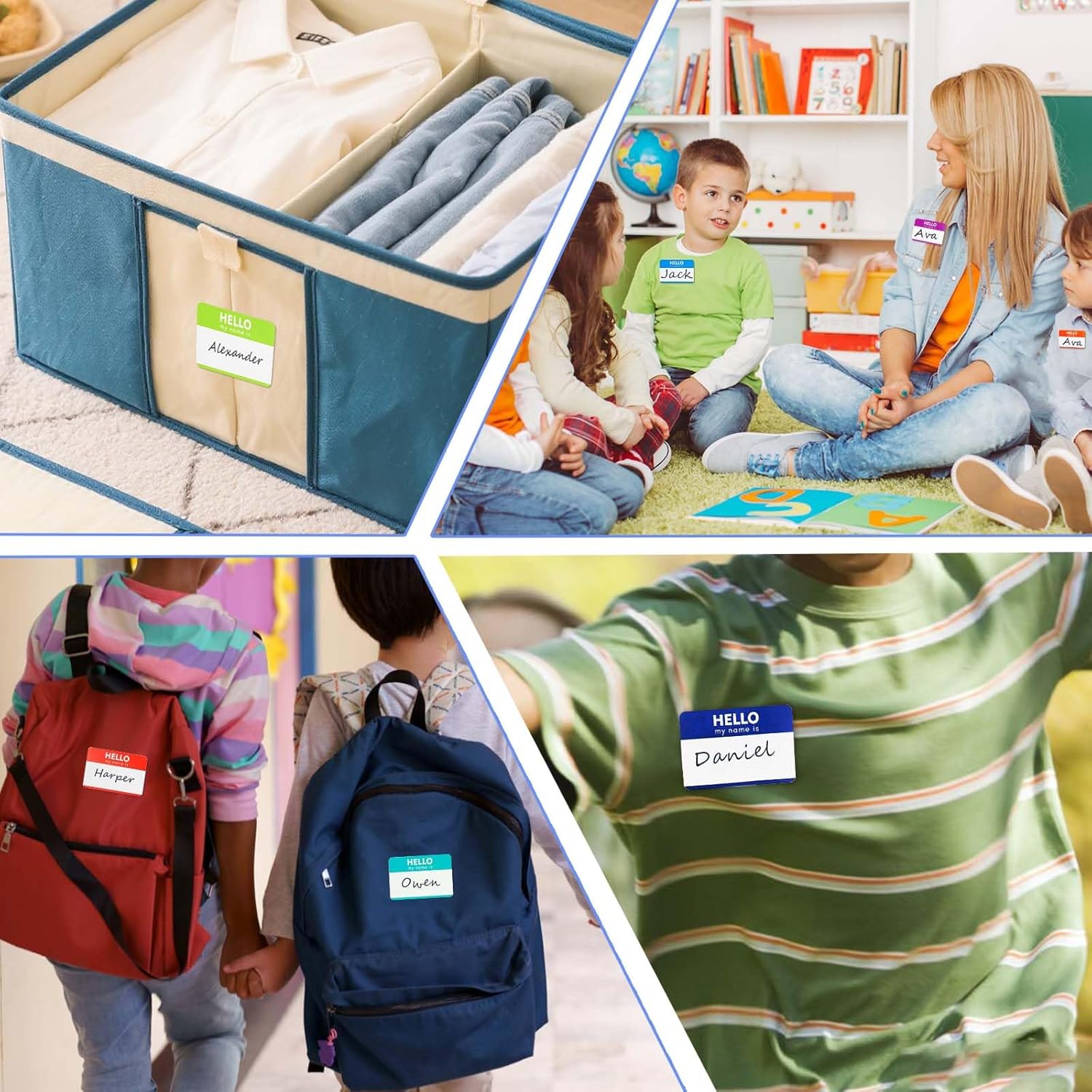 Zacool Name Tag Stickers (3"x 2") Peel and Stick Name Tag Labels Hello My Name is Nametags Stickers Colorful Name Badge Labels for Themed Party Family Home School Office Conferences 160 Pcs - Image 7