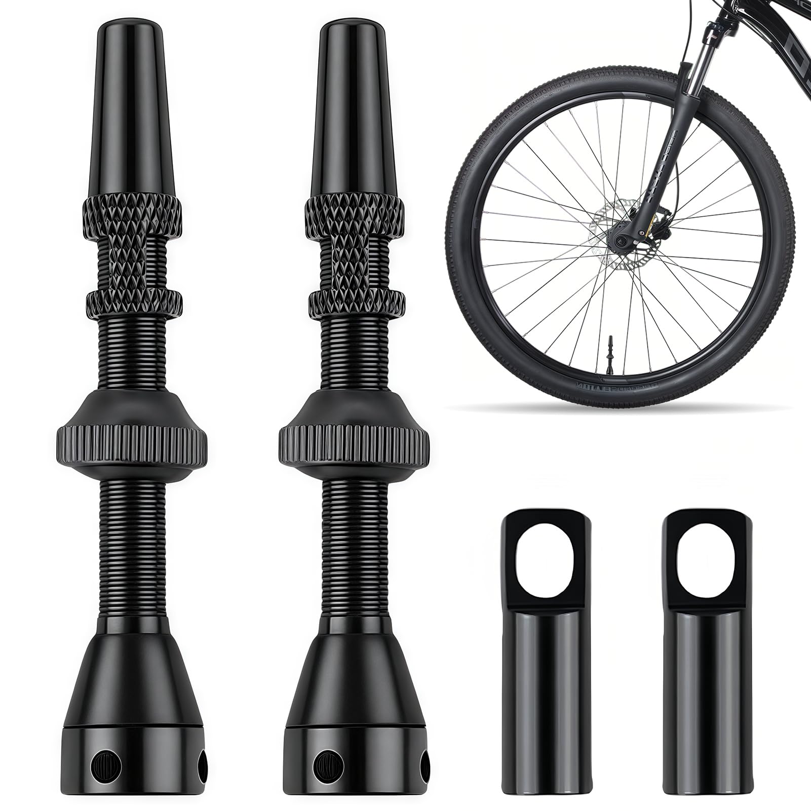 Nuclei Valvole Presta Universali Per Bici Tubeless – MTB, Strada, CX – Ottone E Gomma, 26mm