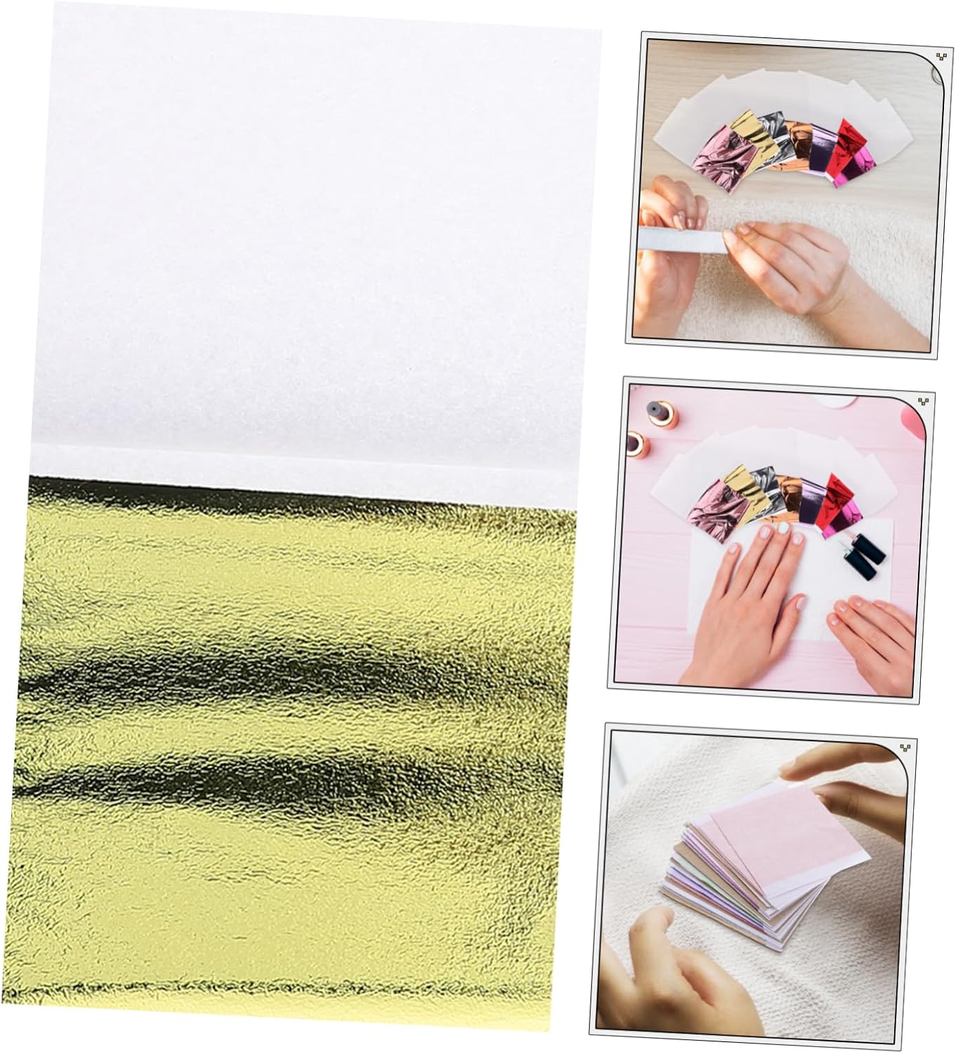 PERSELOSO 120pcs Gold Foil Sheets Metallic Imitation Leaf Paper Colors for Nail Home Decoration and Artistic Projects Versatile and Vibrant Crafting Supplies