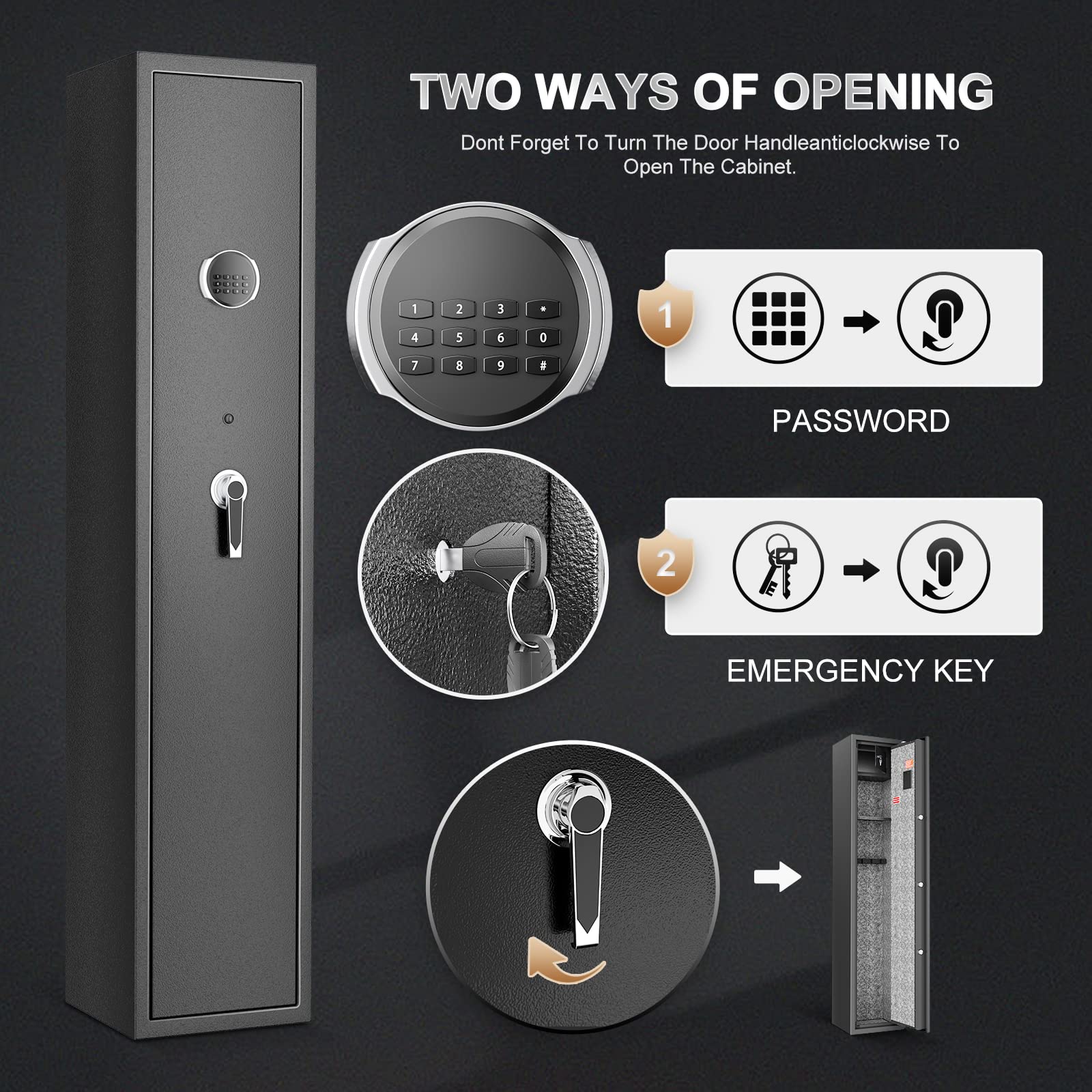 Buy H HUKOER Rifle Safe, Gun Safes for Home Rifle and Pistols, Quick ...