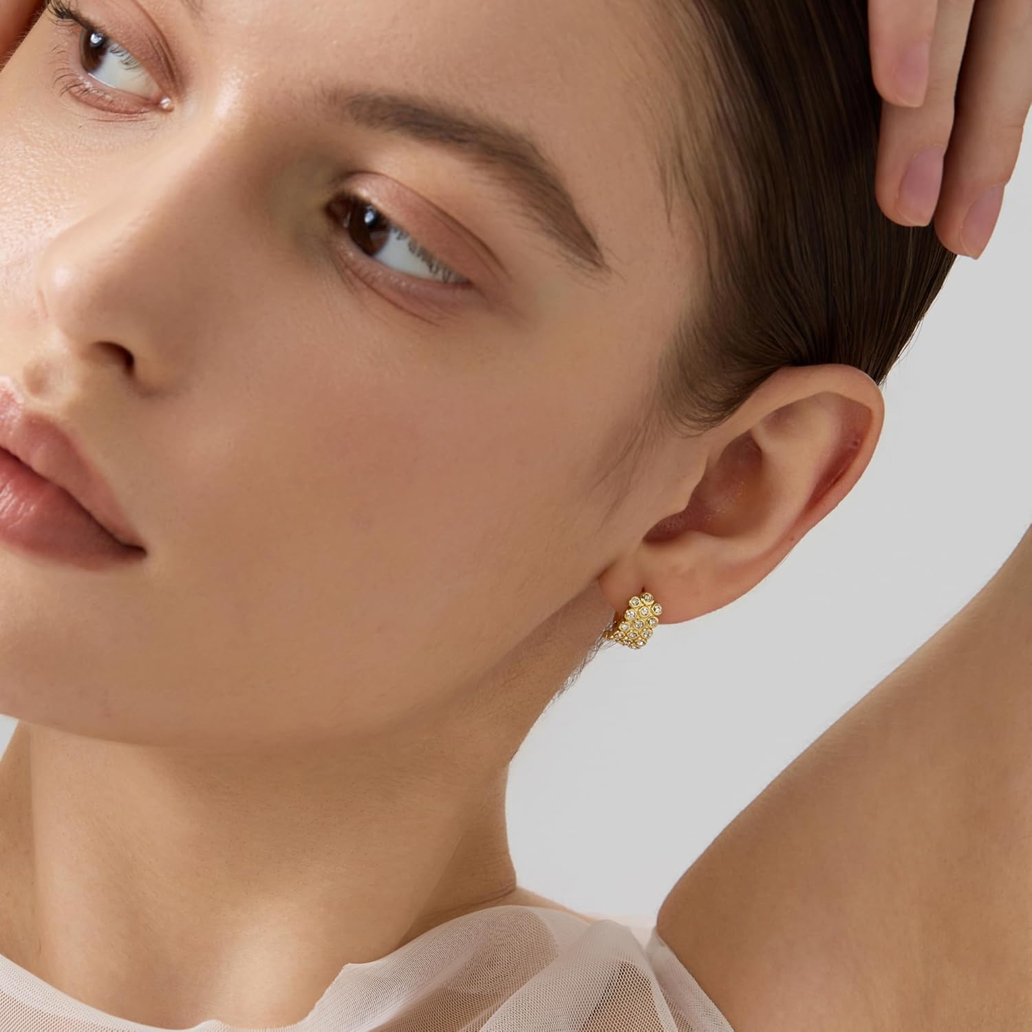 18K Gold Plated Huggie Hoop Earrings for Women, 925 Sterling Silver Post, Hypoallergenic Small Earrings - Image 2