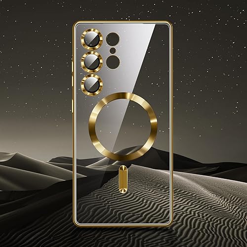 Miniatura 3 de Hurgoer Funda para Samsung Galaxy S24 Ultra (solo para Samsung Galaxy S24 Ultra). Funda magnética para S24 Ultra, brillante, delgada, suave capa
