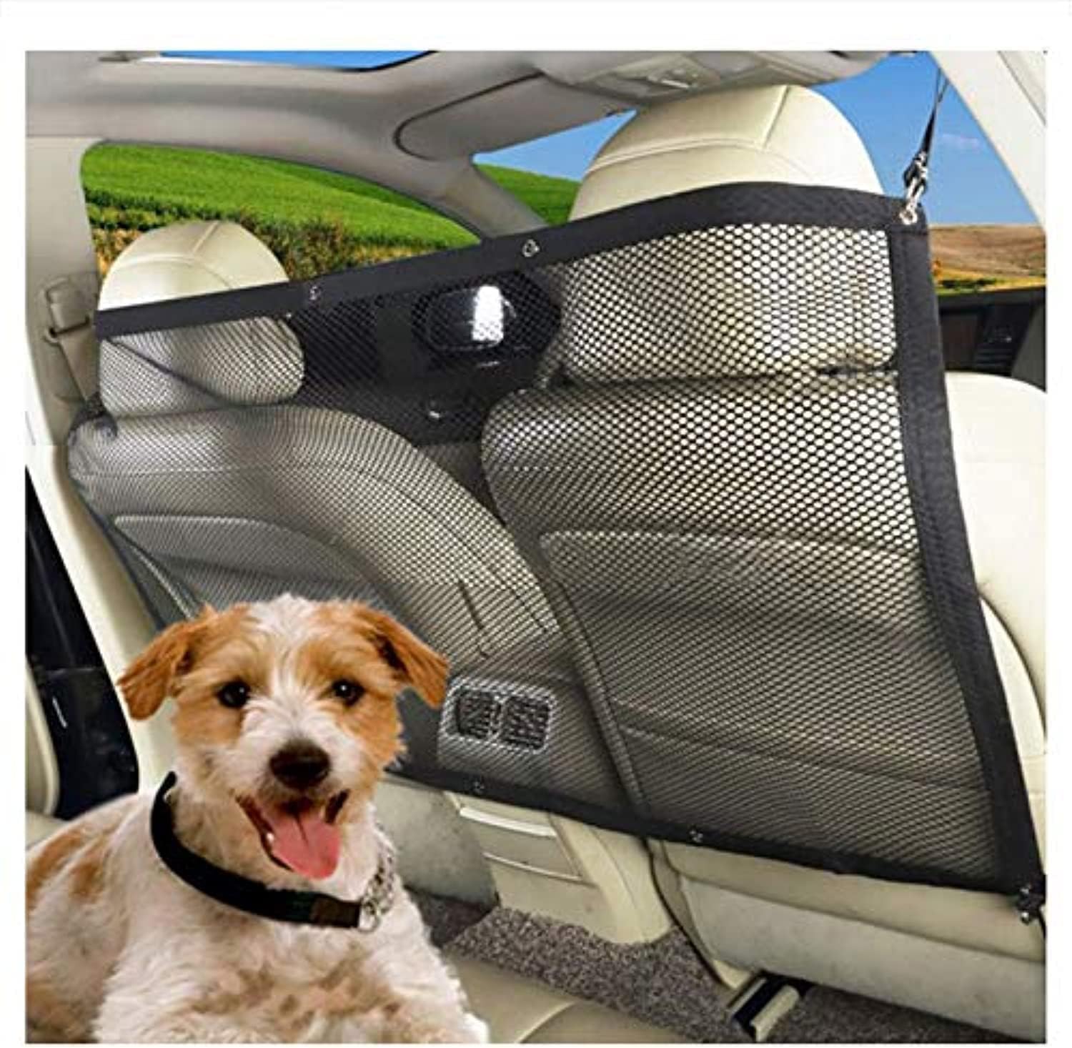 ANTOLE Dog Car Barrier, Pet Barrier Seat for Car Mesh Obstacle, Oxford Cloth Dog Backseat Barrier Adjustable Divider to Keep Driver Safety, Easy to Install for Car,SUV,Truck