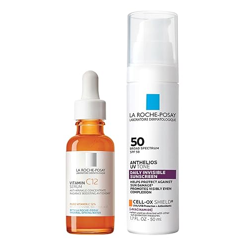Miniatura 10 de La Roche-Posay Suero puro de Vitamina C al 12% para cara con ácido hialurónico y ácido salicílico, suero facial hidratante, aumenta la luminosidad y