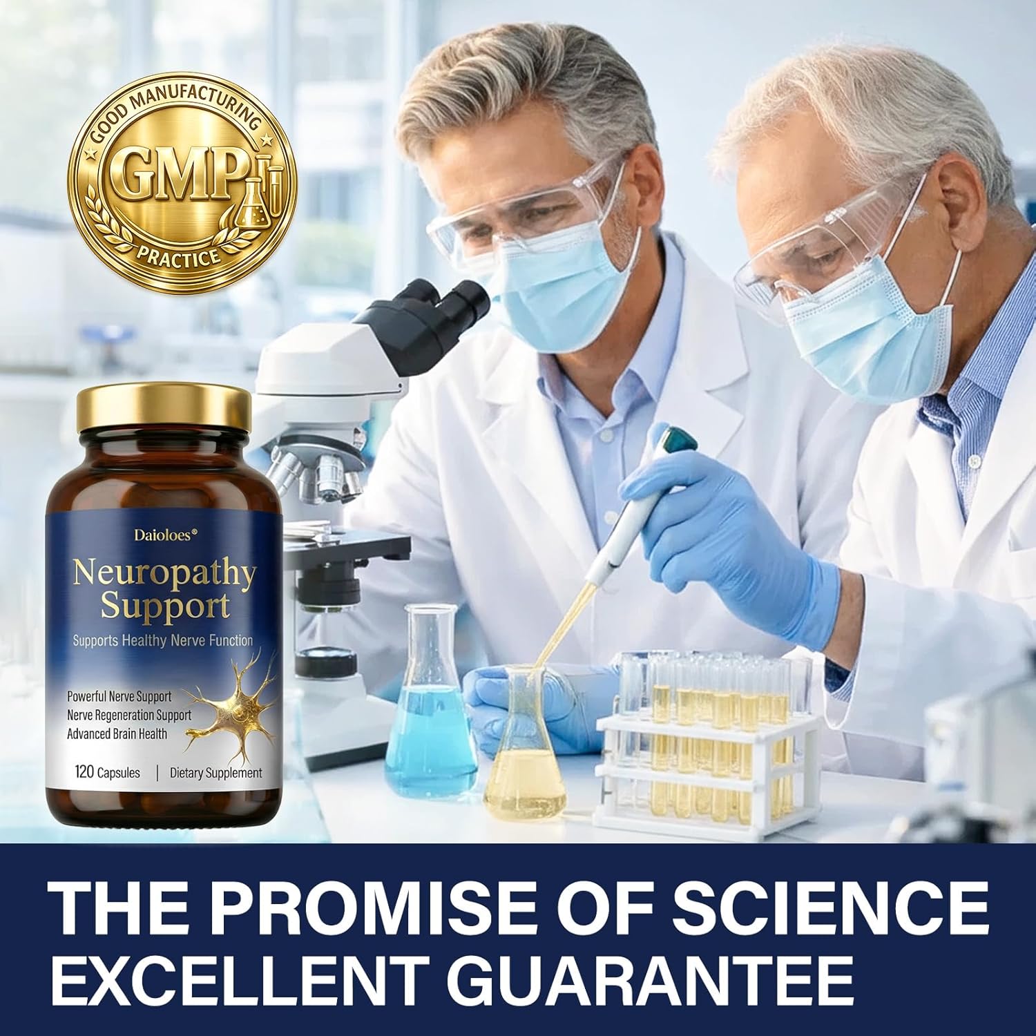 Neuropathy Supplements | Premium Nerve Support for Nerve Health, Regeneration, Cognitive | R-Alpha Lipoic Acid Vitamin B1, B6, B12, Magnesium | 120 Vegan Capsules, 40 Day Supply - Image 8