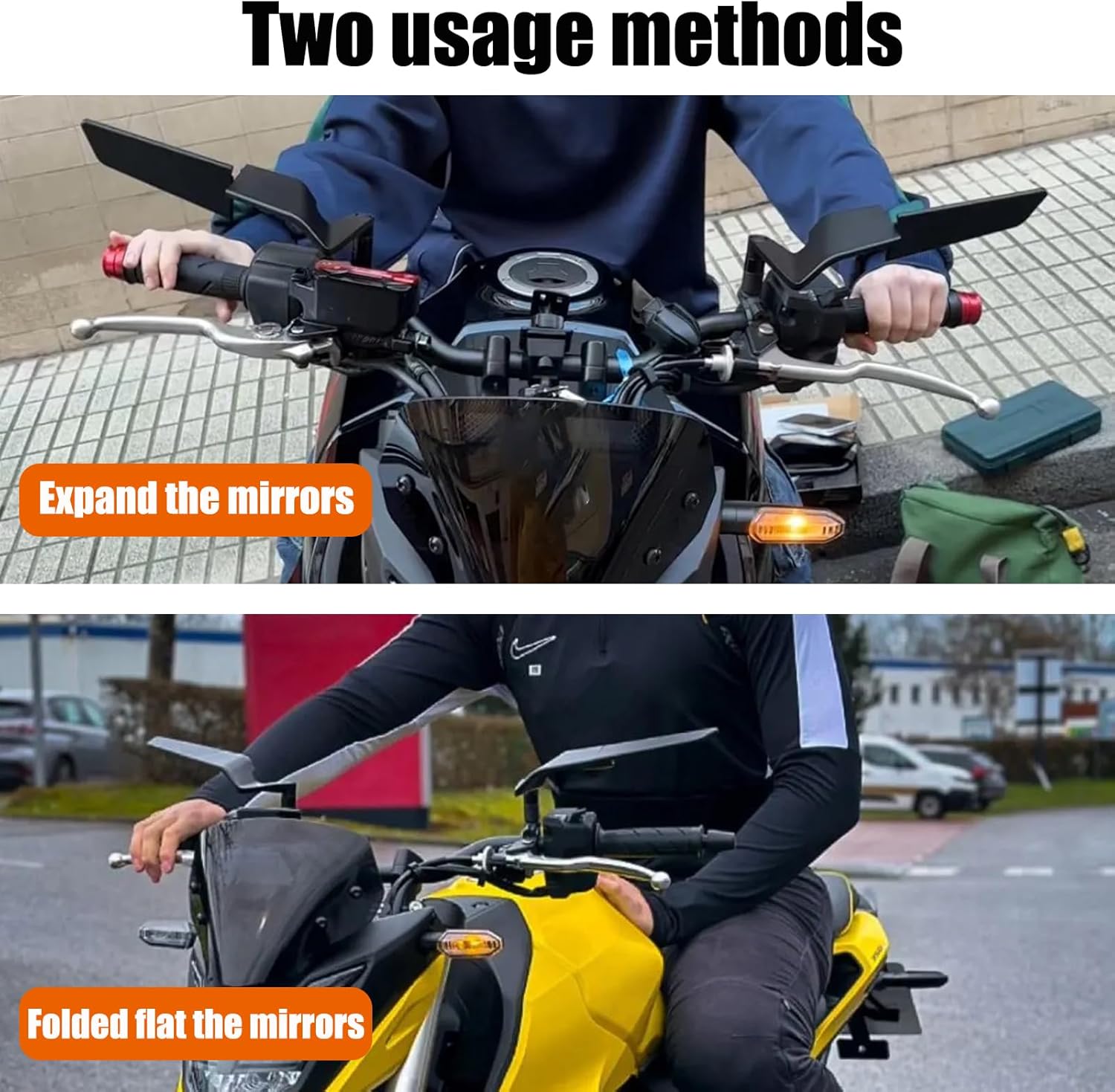 Motorcycle Mirrors Stealth Wind Wing Side Rearview Mirrors Compatible With Ducati Monster 937 Monster 950 SP 1200 Streetfighter V4 S V2 Hypermotard 950 698 1100 Multistrada 1200 V2 V4