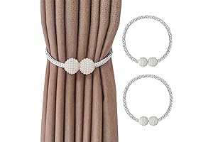 2 Pack Curtain Tiebacks Magnetic Buckle Woven Tie Hold Back Clips Rope...