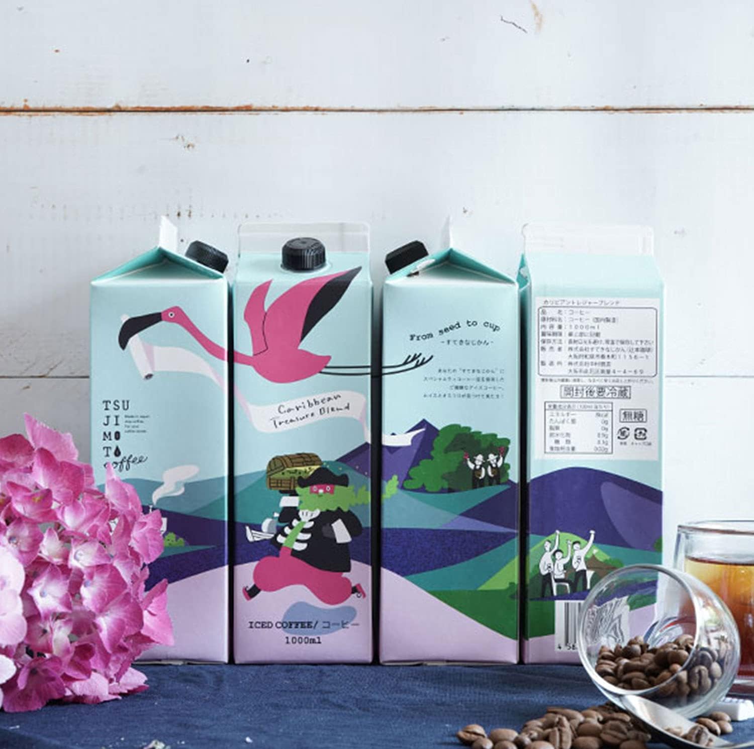 辻本珈琲 スペシャルティ アイスコーヒー 「 カリビアントレジャーブレンド 無糖 」 1000ml 紙パック リキッド　１本 (l)