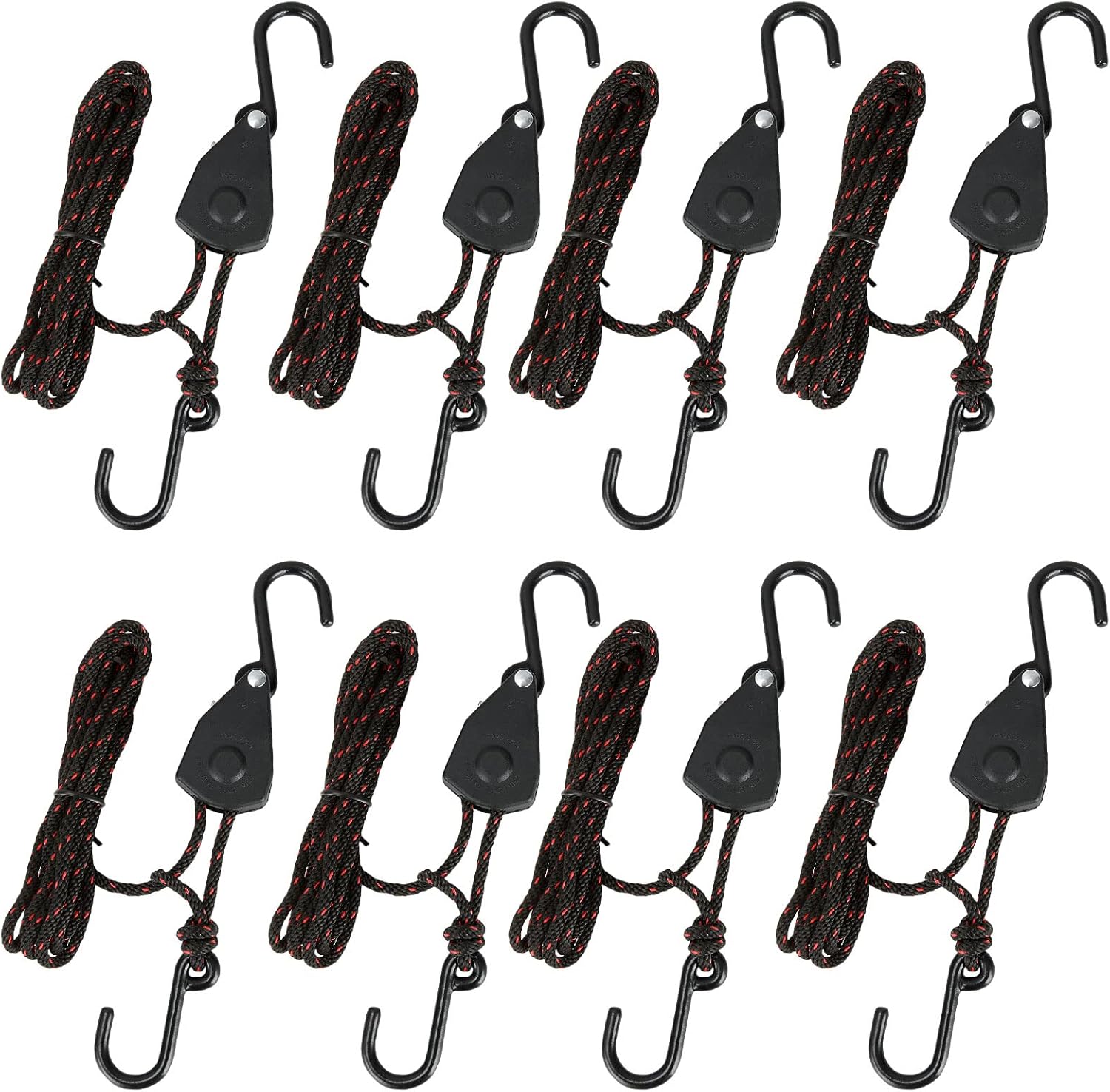 WOPPLXY 8 Pcs Rope tie Downs, 1/8 Inch x 6 Ft Kayak Tie Down Straps Bow Stern