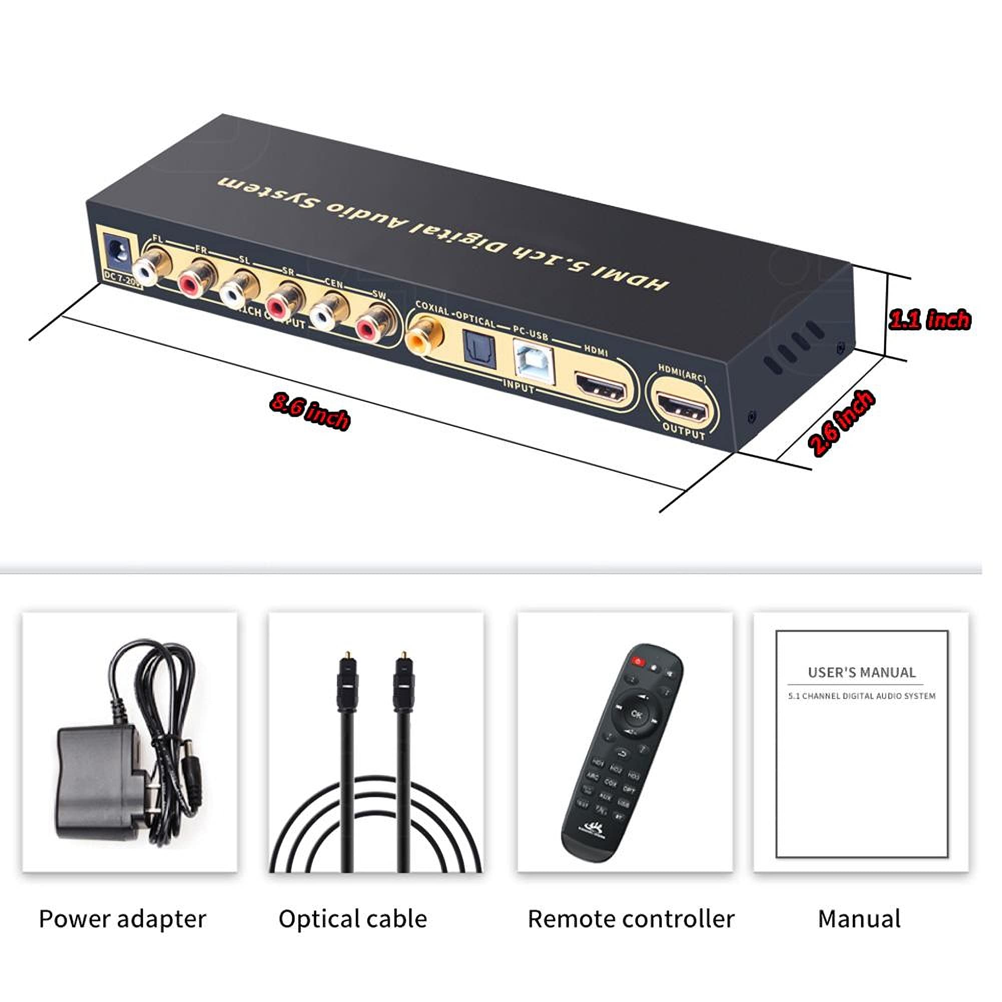 Decodificador Convertidor De Audio HDMI 5.1 DAC DTS AC3 FLAC Ape 4K * 2K HDMI a HDMI Extractor Convertidor Divisor Digital SPDIF ARC
