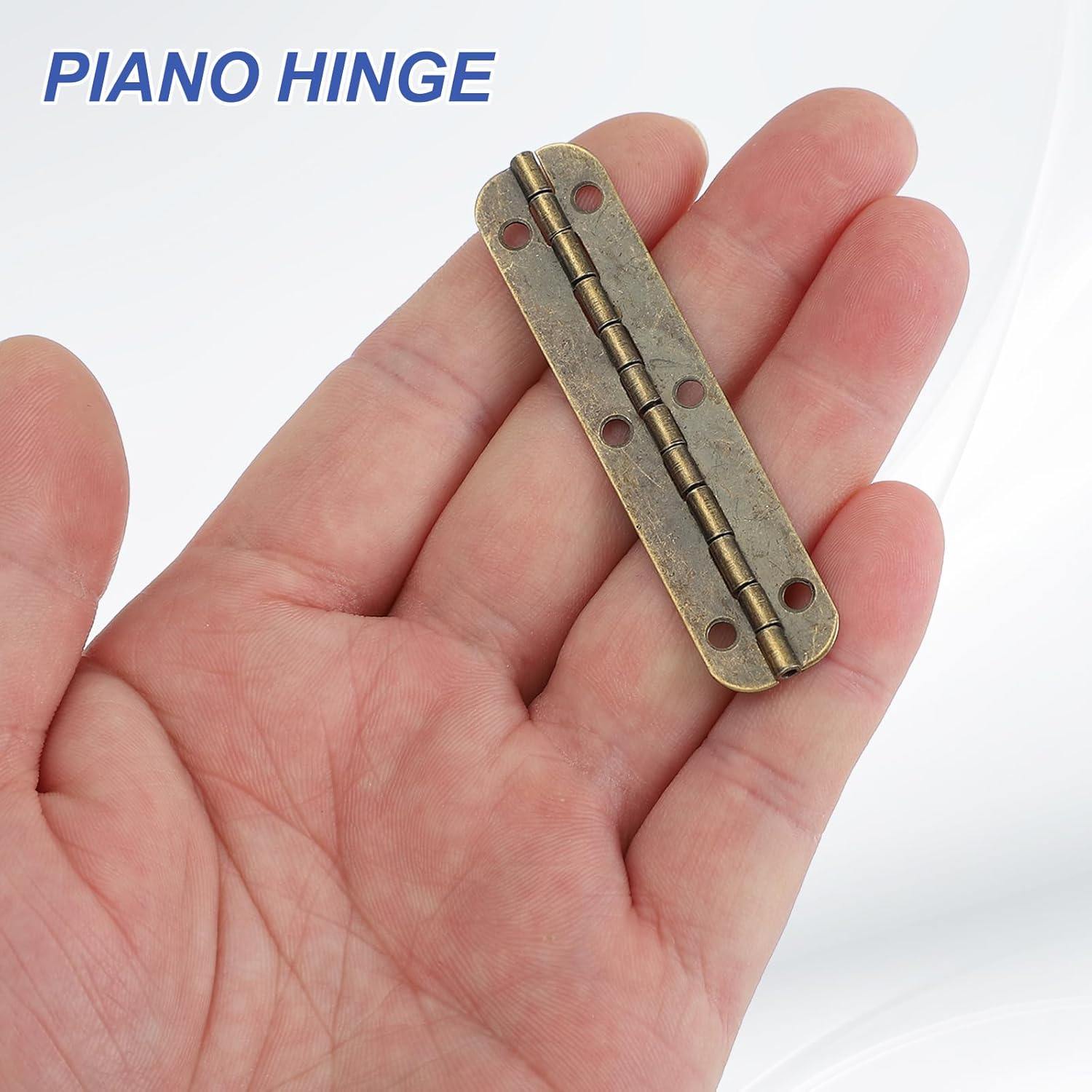 MECCANIXITY 180-Degree Small Piano Hinge Mini Jewelry Box Hinges with Screw for Jewellery Wooden Boxes (Bronze Tone, Pack of 4)