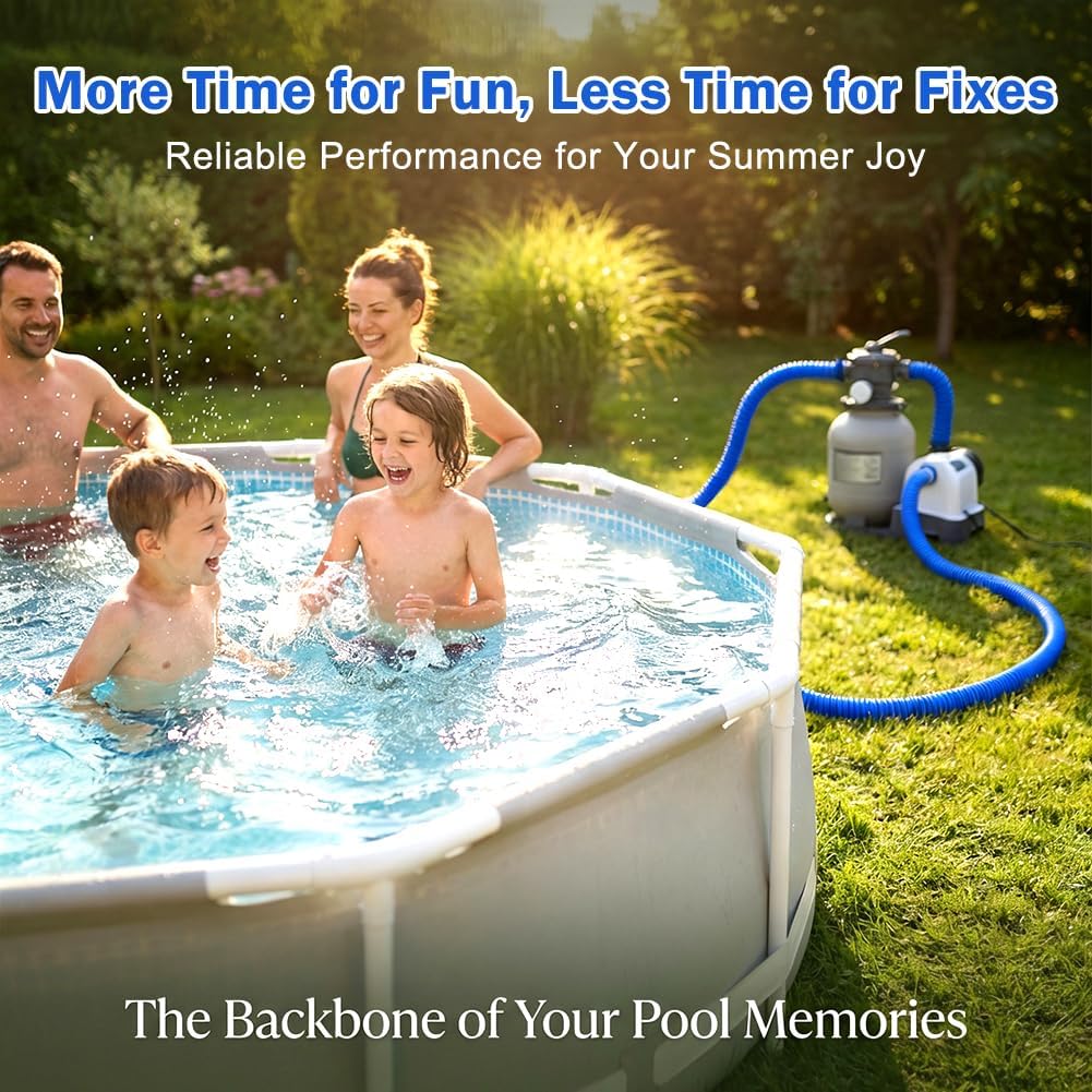 Pool Hoses for Above Ground Pools, 4 Pack 1.25 x 59 Inch Pool Filter Pump Hoses, Pools Filter Hose Accessory Pools Pump Replacement with 8 Metal Clamps and 2 Pipe Holders(COLOR:Blue)