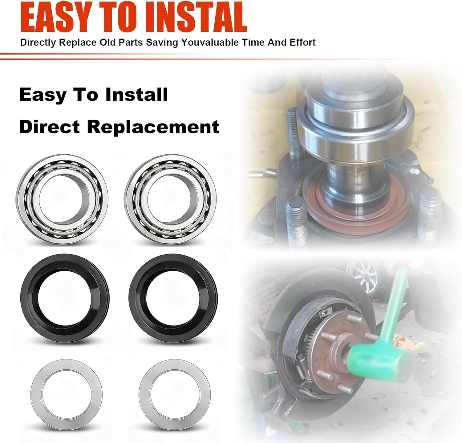 2 Set Rear Axle Shaft Wheel Bearing Inner Spacer Oil Differential Seal Kit Compatible with Nissan Titan 2004-2007 with Nissan Frontier 2005-2017 with Nissan Xterra 2006-2015 Replace 43252-7S200 43070
