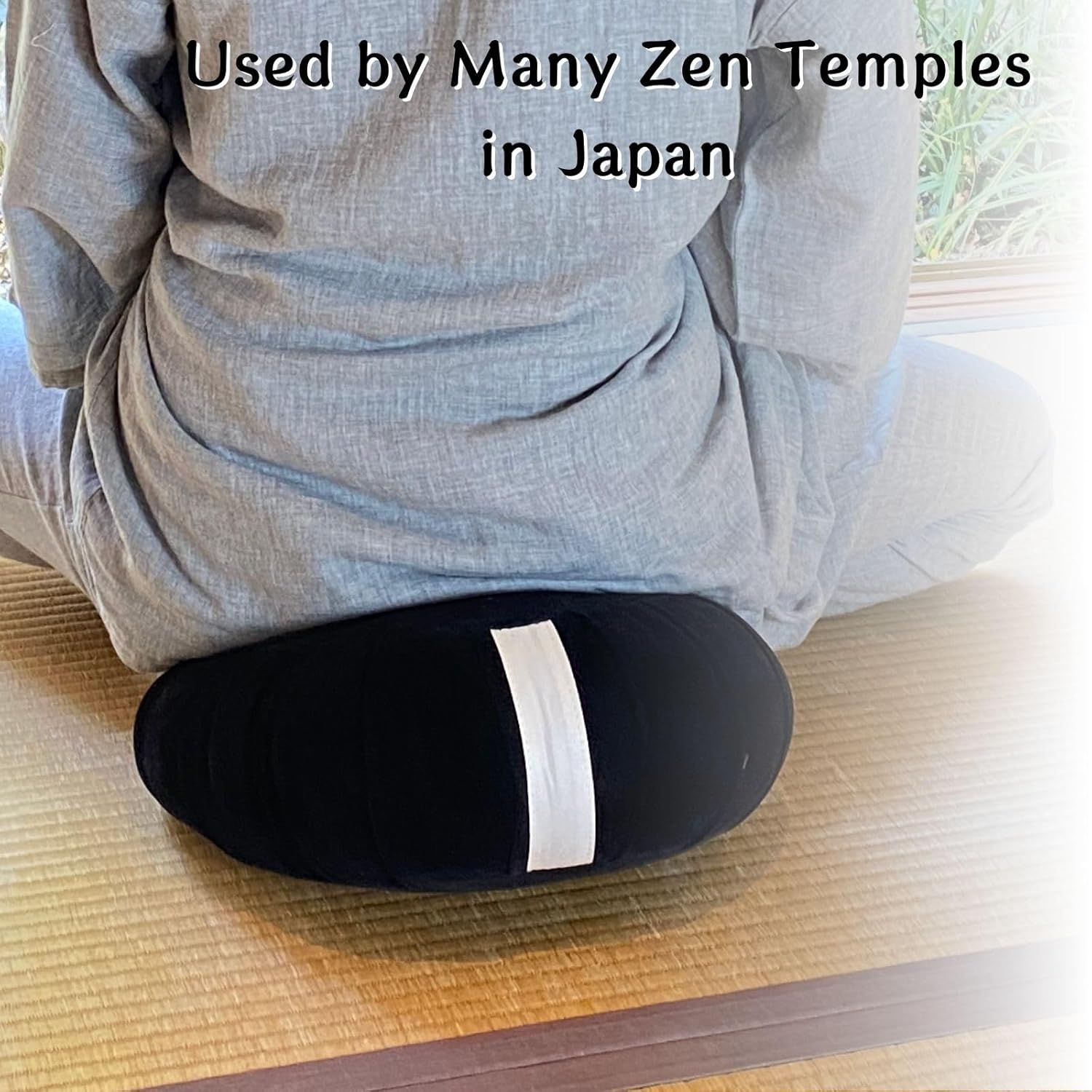 Zafu Meditation Cushion Japan Made （Compact）| Authentic Zen Temple Style Zazen Seat – Firm Kapok Filling for Mindfulness, Yoga & Posture Support