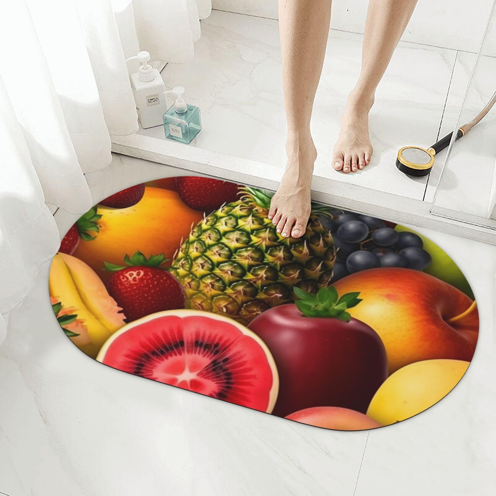Tapis de bain en pierre de diatomée au design ananas haut de gamme