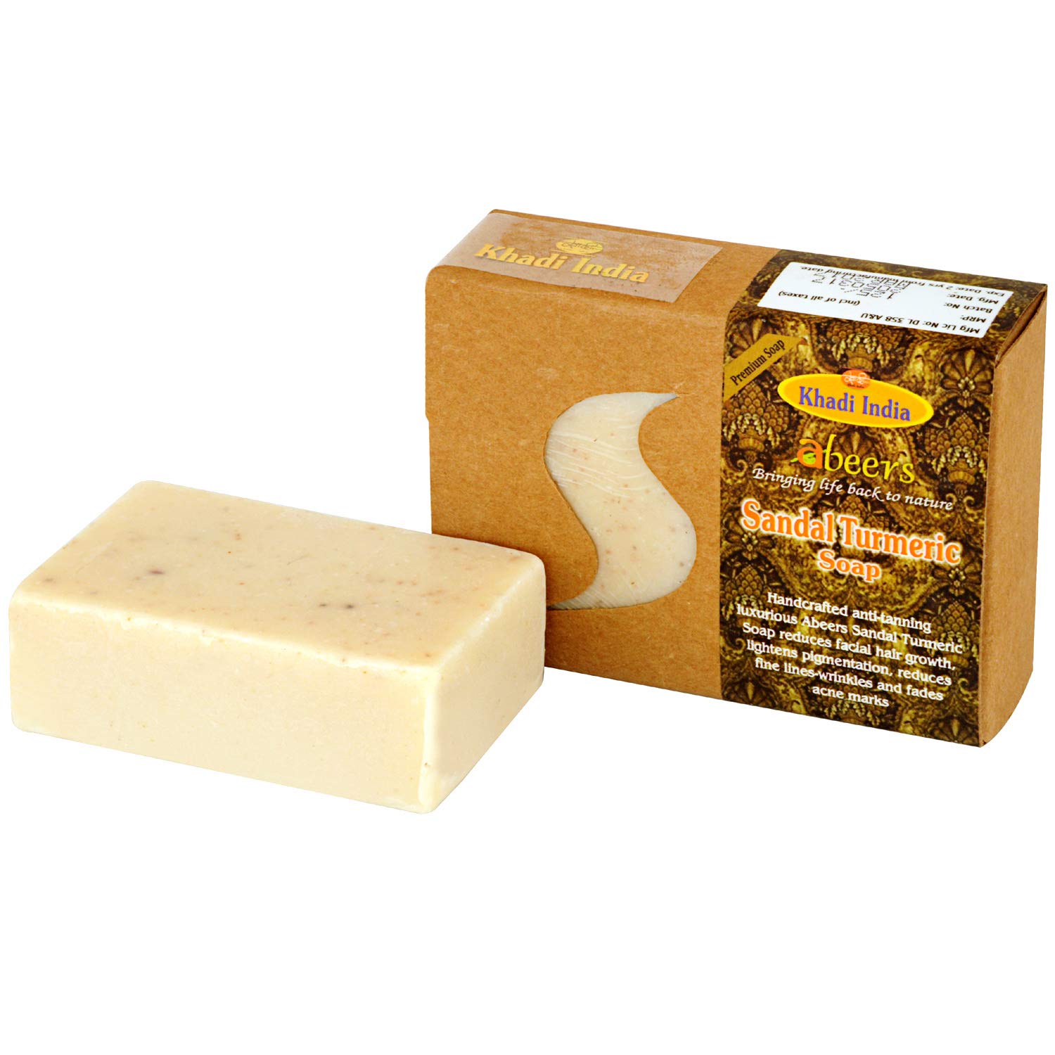 Khadi AbeersSandal Turmeric Premium Soap, 125 g