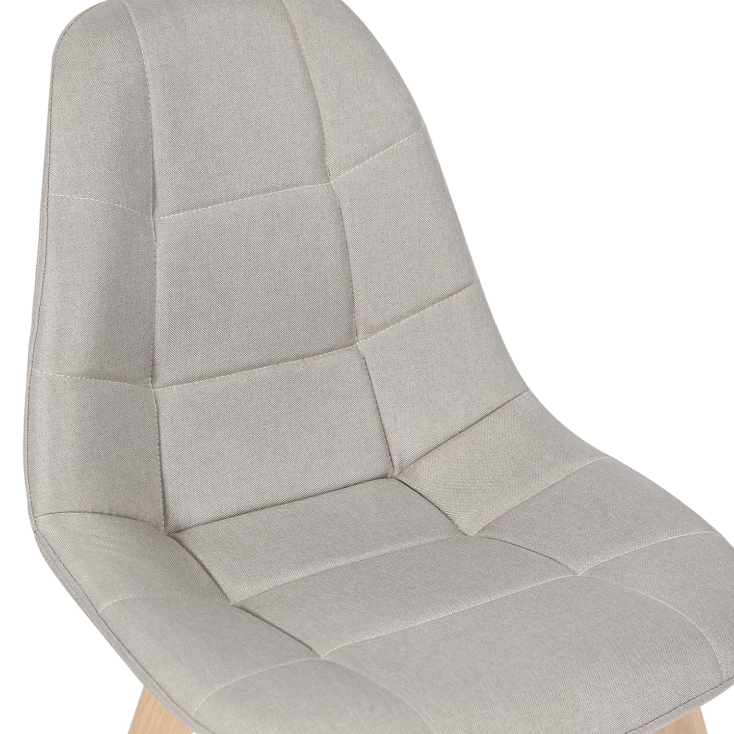 IDMarket - Conjunto de 6 sillas escandinavas Gaby tela beige para comedor
