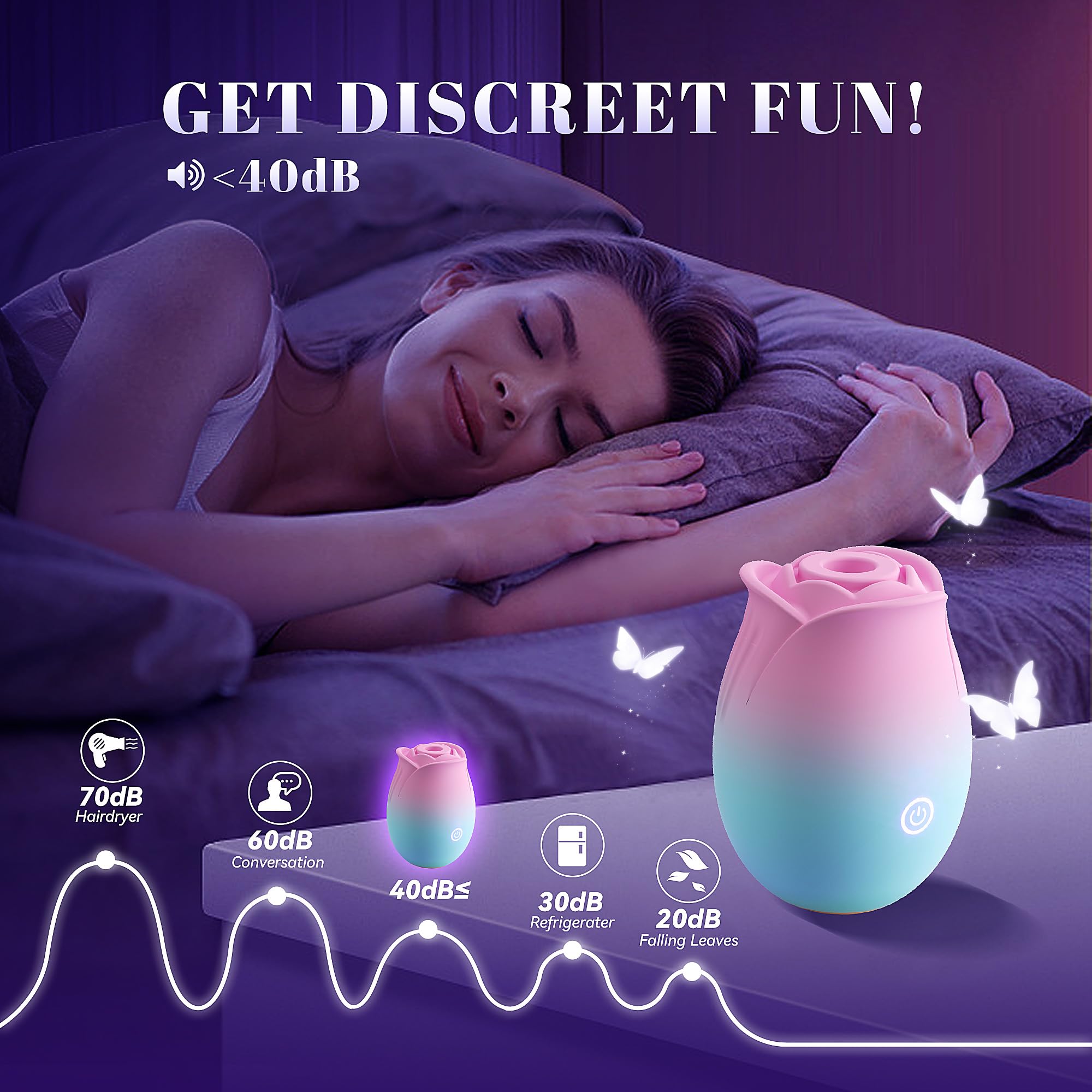 Rose Sex Toy Dildo Vibrator - Rose Toy Adult Toys Sucking Vibrator Nipple Sucker ()