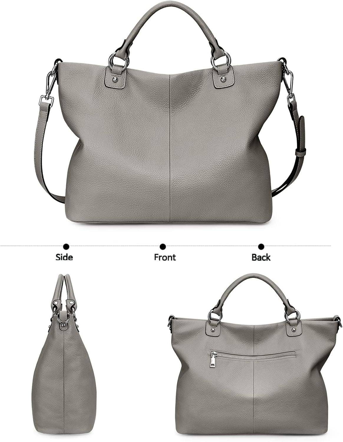 Kattee Women's Soft Leather Tote Bag, Top Satchel Purses and Handbags - Image 9