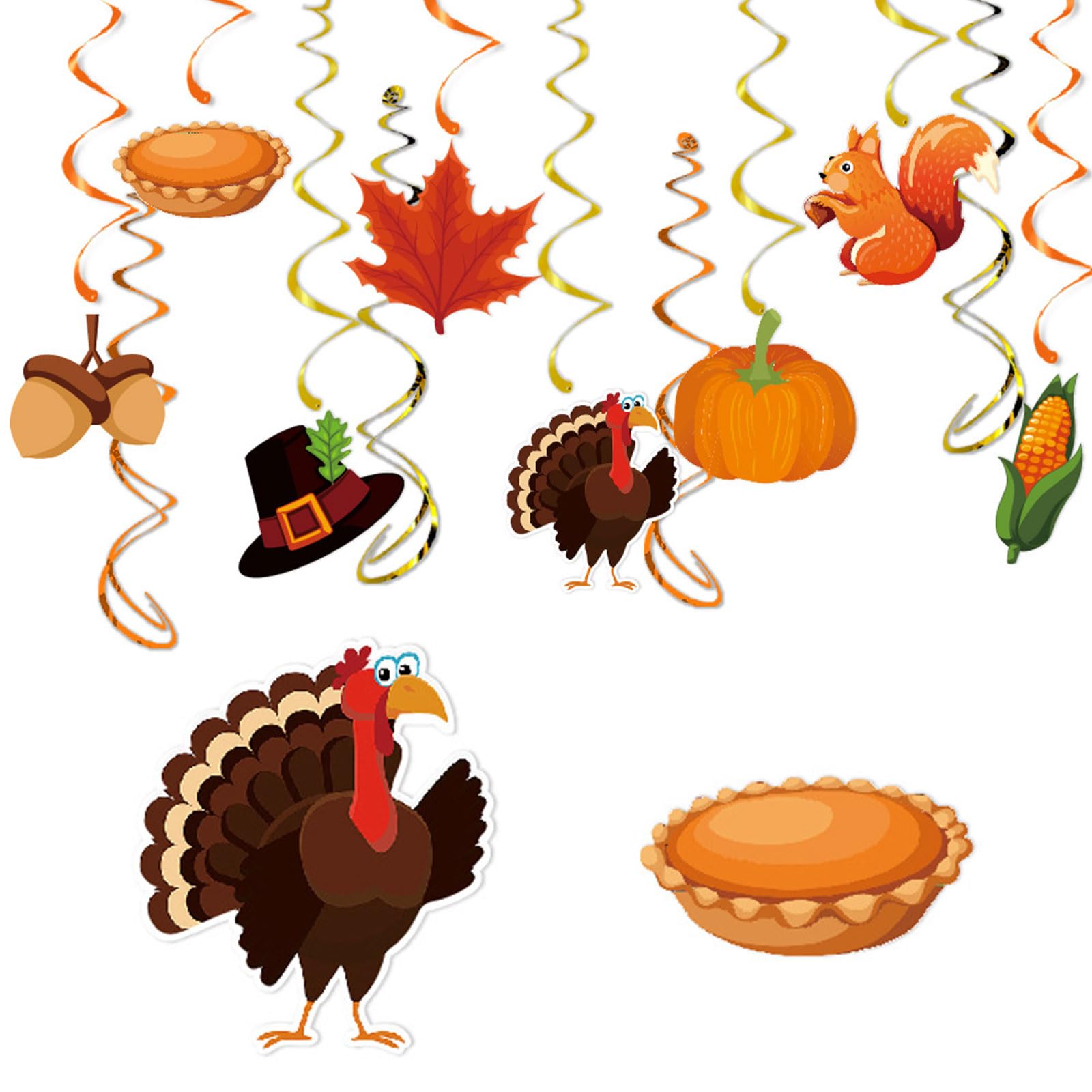 Thanksgiving Haarspangen Set - 6 Stück Mit Truthahn & Herbst-Motiven