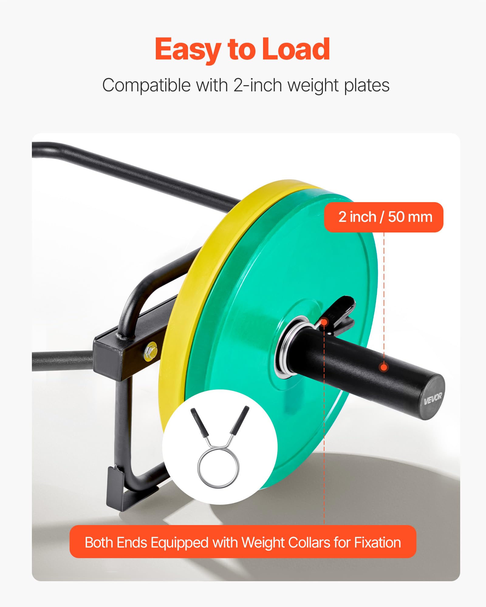 VEVOR Barre Hexagonale pour Disque de 5 cm, Trap Bar Charge 240 kg, Barre de Musculation Fitness pour Squats, Soulevés de Terre, Haussement d'Épaules et Haltérophilie, Salle de Sport, Noir