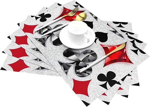 Miniatura 2 de Manteles individuales poligonales impresos de PVC, antideslizantes, resistentes al calor, lavables, para mesa de comedor, mesa de cocina, 18 x 12