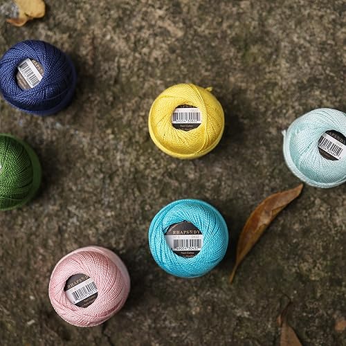 Miniatura 24 de Rhapsody Pearl Cotton #8 - Juego de 12 bolas de hilo de ganchillo para tejer, bordado, sashiko, punto de cruz, costura, aguja, bricolaje, acolchado