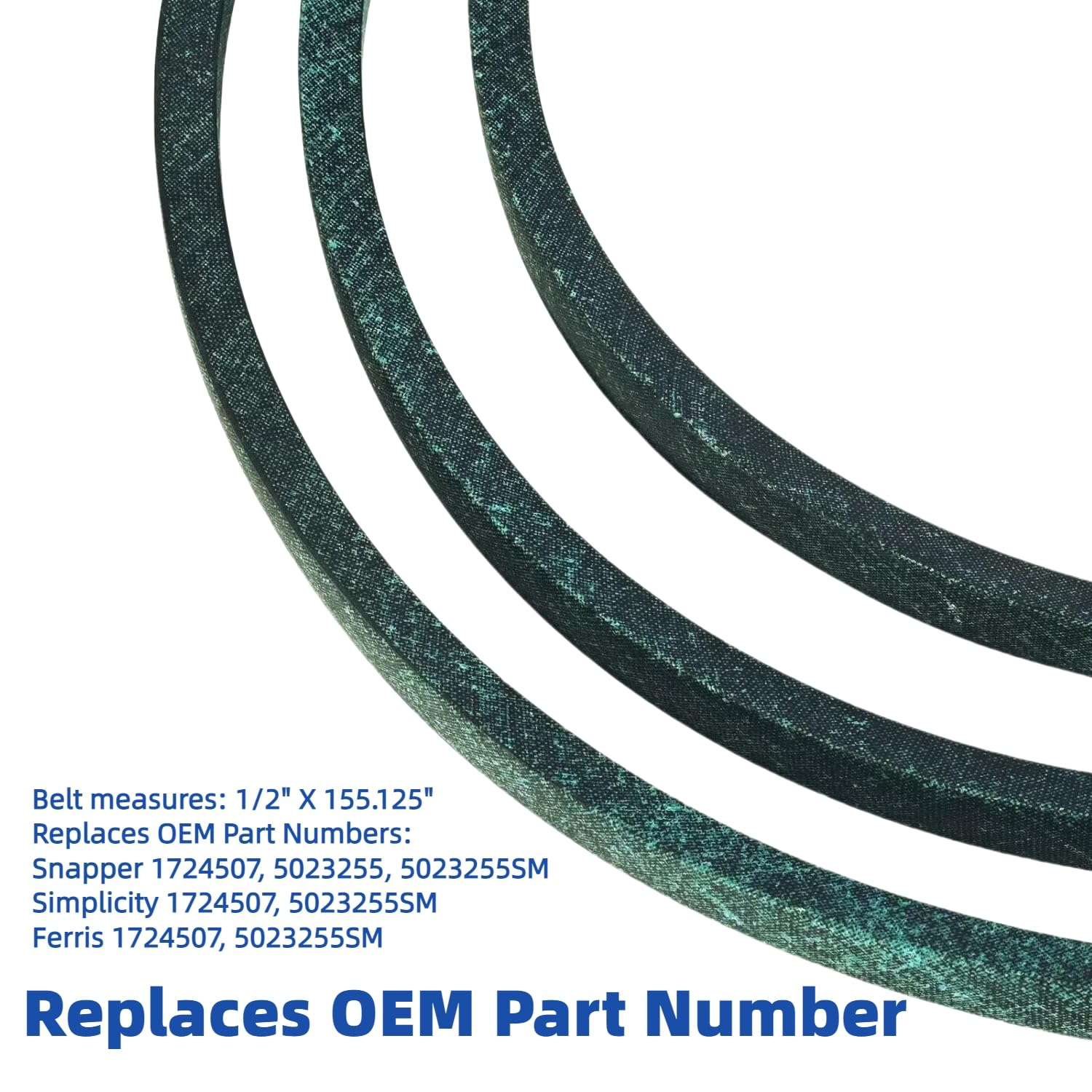 50 Inch Deck Replacement Belt Compatible with Ferris/Simplicity/Snapper 1724507, 5023255, 5023255SM, Champion 2050 2550 ZTR FastCut 355Z 360Z
