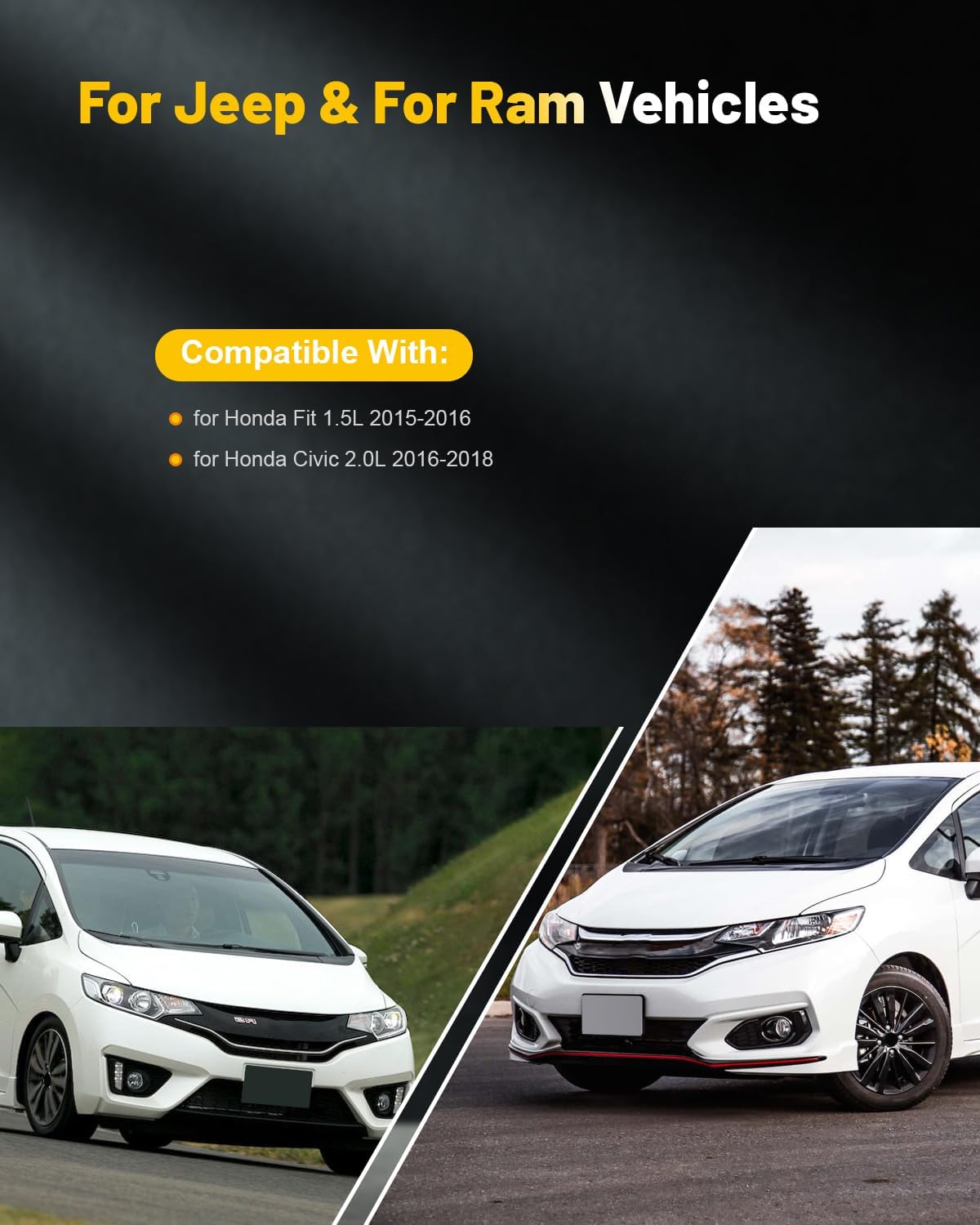 OCPTY Suitable 2016-2020 for Honda Civic 2.0L/L4,2015-2020 for Honda Fit 1.5L/L4 Automotive Replacement Ignition Coils 3-Pins #UF749 (Set of 4 Ignition Coils with 4 Iridium Spark Plugs)