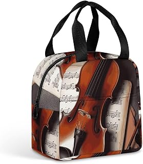 Insulated Lunch Bag Portable Reusable Lunch Box for Women Men Violin Sheet Music Lunch Tote Large Capacity Meal Bag Leakproof Cooler Bag for Picnic Office Work