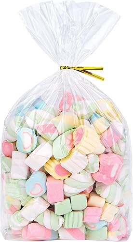 Miniatura 5 de Awpeye 100 bolsas de celofán con refuerzo inferior de 7.9 x 2.4 x 11.8 pulgadas, bolsas de celofán con fondo plano, bolsas de regalo de plástico