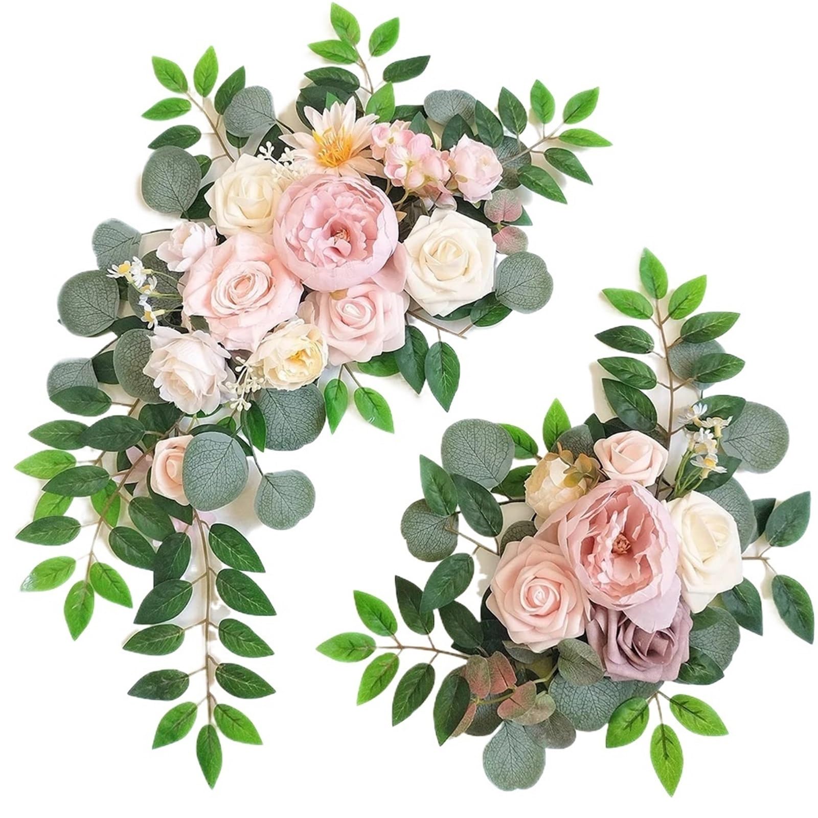 MOHUIED Artificial Floral Swags Terracotta Faux Flower Swags For Wedding Welcome Sign Backdrop Reception Flowers Ceremony Floral Decoration for Ceremony Backdrop, Fireplace and Door Decor(Color7)