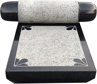 EZAHK Pure Granite Ammikallu, SIL Batta, Village, Natural Home Decor, Traditional Hand Grinder, Mortar and Pestle Set (Length - 12 Inch, Width - 8 Inch)