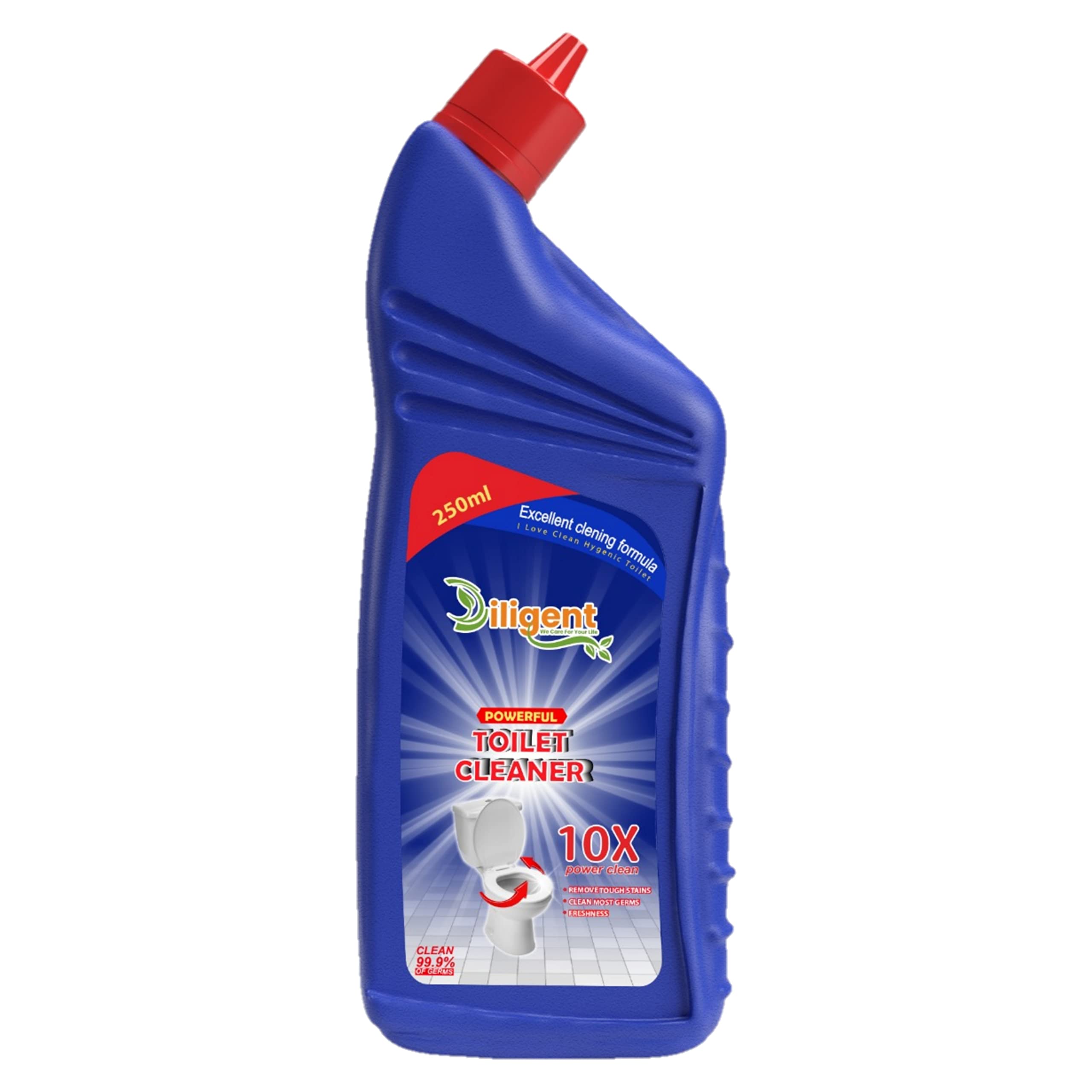 Diligent-We Care For your Life Powerful Toilet Cleaner Liquid, Original - 250 ml (Pack of 1 unit)