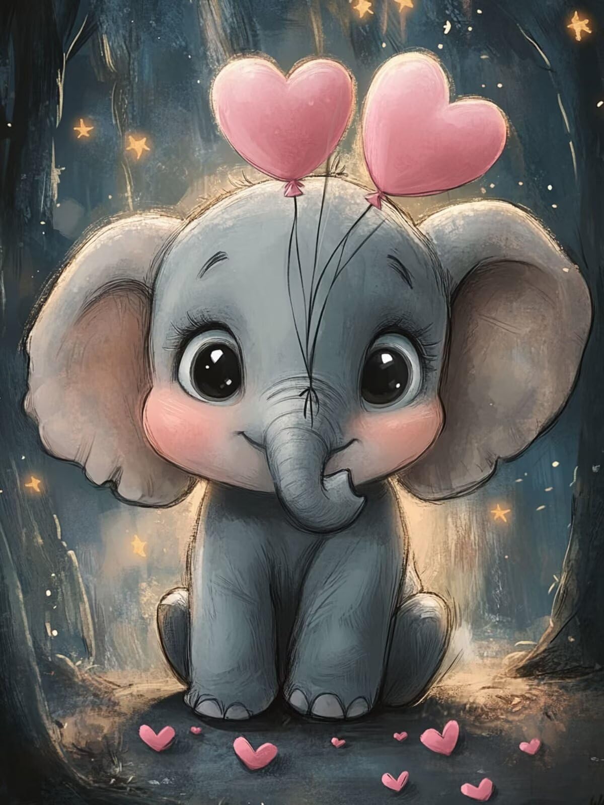 Elefant Diamond Painting Erwachsene, Diamond Painting 80 x 120 cm, B-142